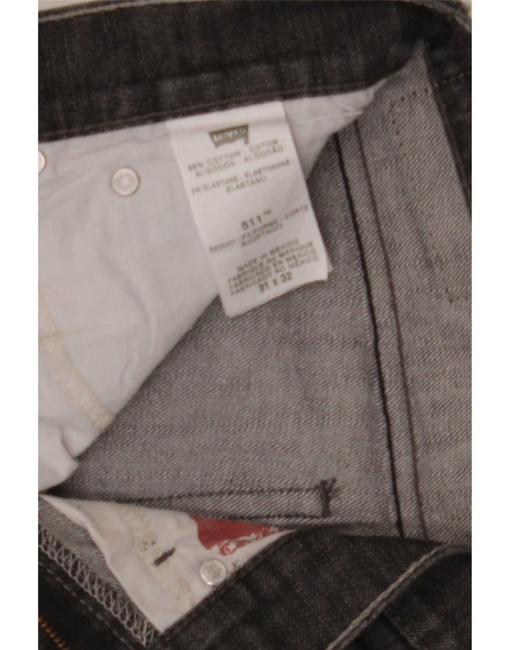 Levi's Mens 511 Skinny Jeans W31 L32 Grå Bomuld