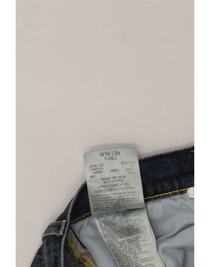 Lee Mens Powell Slim Jeans W34 L34 Marineblå Bomuld