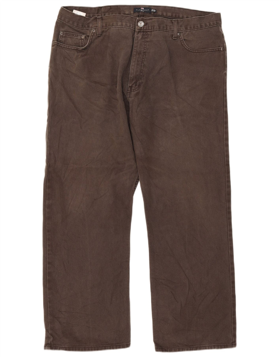 Marks & Spencer Herre Blue Harbor Straight Jeans W42 L29 Brun Bomuld