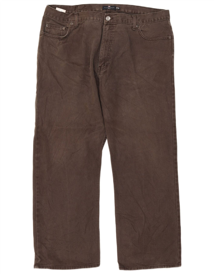 Marks & Spencer Herre Blue Harbor Straight Jeans W42 L29 Brun Bomuld
