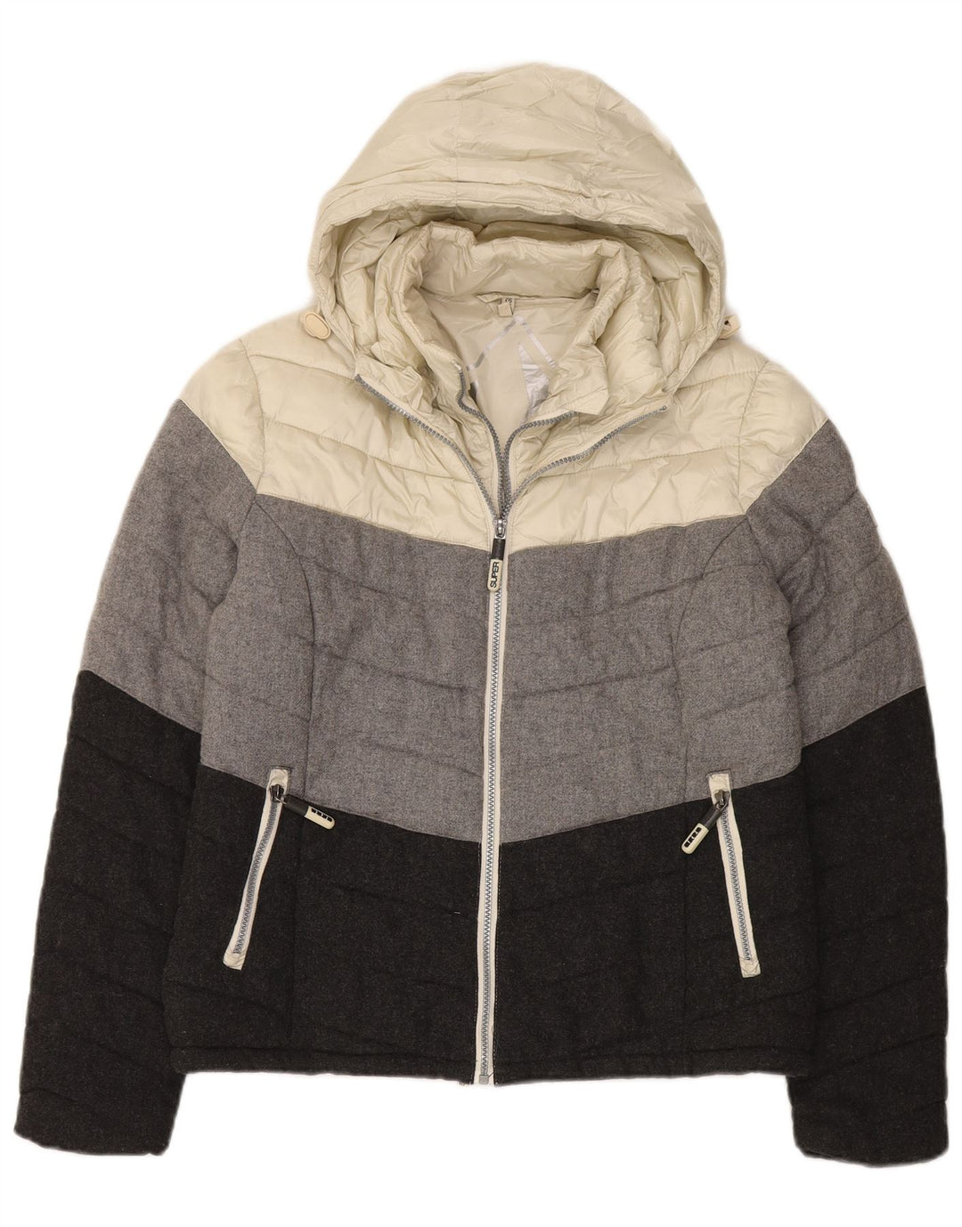 Superdry Polstret hættejakke til kvinder UK 18 XL Flerfarvet Colourblock