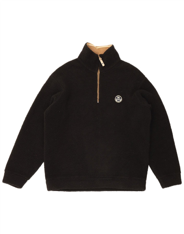 North Sails Herre Fleece Jumper med lynlås, lille sort polyester
