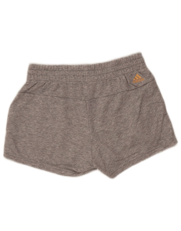 ADIDAS grafiske sportsshorts til kvinder UK 4/6 XS grå bomuld