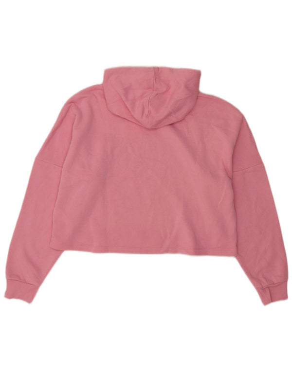 Puma Girls Crop Graphic Hoodie Jumper 13-14 Years Pink Cotton