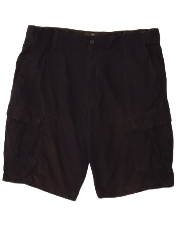 Marks & Spencer Herre Cargo Shorts W36 Large Black Bomuld