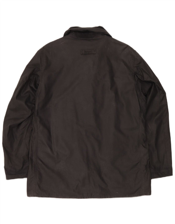 Barbour Herre vokset bomuldsjakke UK 40 Stor sort bomuld