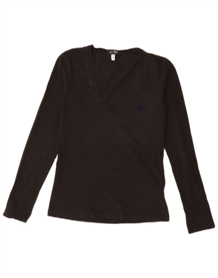 Armani Jeans Dame Top Langærmet EU 38 Medium Sort Bomuld