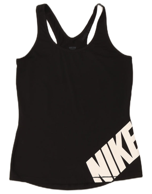 Nike Dame Dri Fit Grafisk Vest Top UK 14 Large Sort