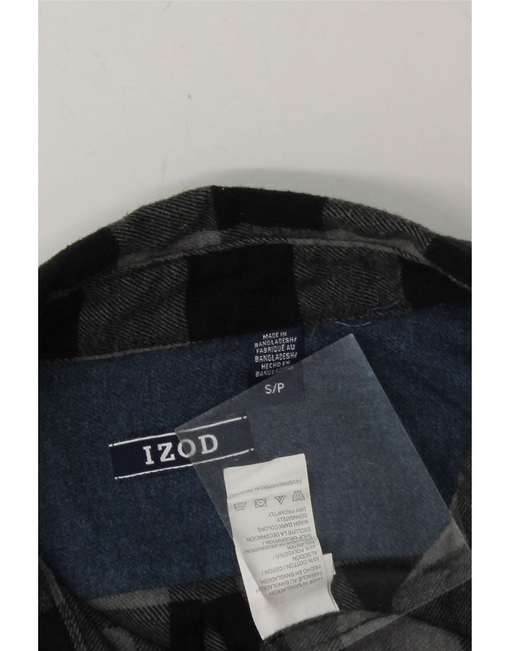 IZOD Mens Flannel Shirt Small Grey Check Cotton Vintage Izod and Second-Hand Izod from Messina Hembry 