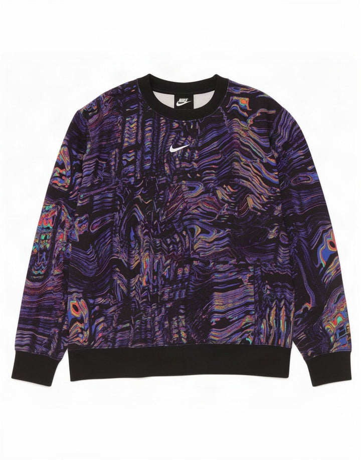 Nike Dame sweatshirt med abstrakt mønster UK 14 Medium Flerfarvet
