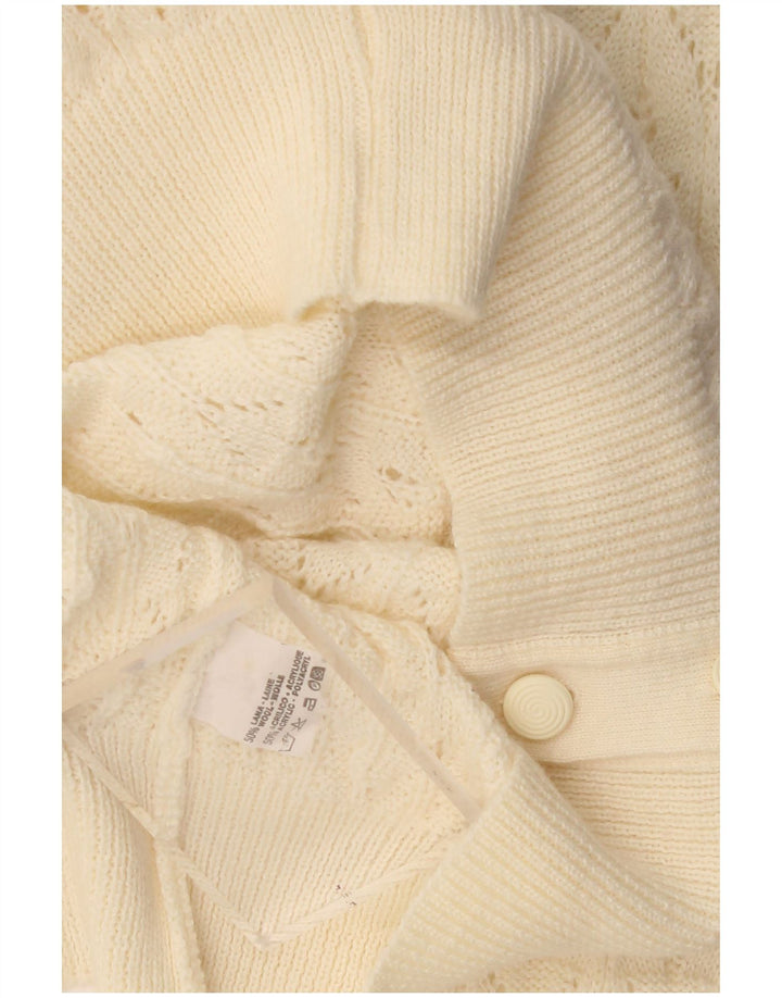 Vintage dame cardigan sweater UK 16 Stor beige uld
