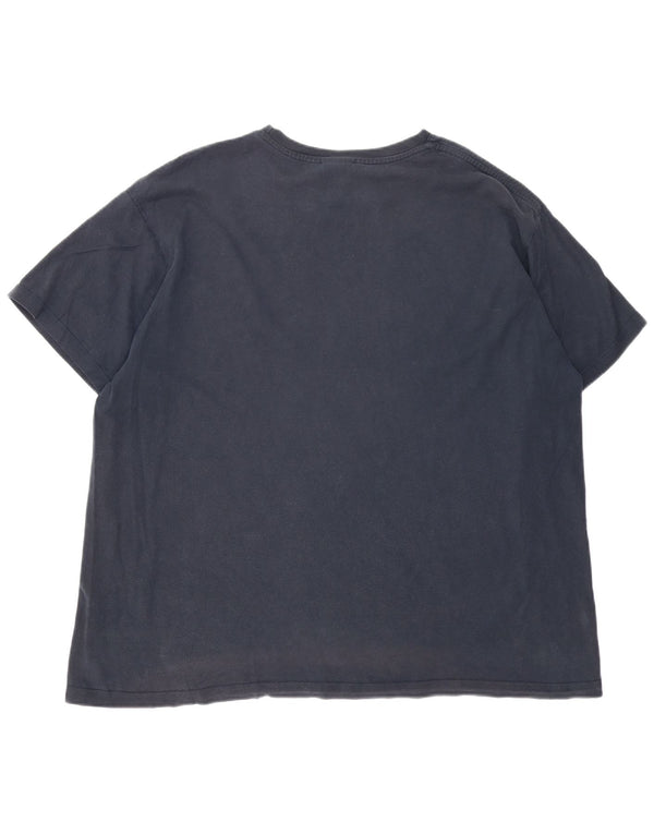 Nike herre Swoosh grafisk T-shirt top UK 47/48 2XL marineblå bomuld