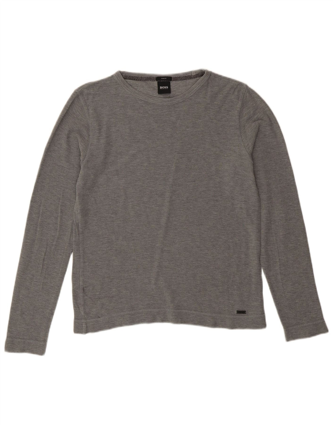 HUGO BOSS Mens Slim Fit Top Long Sleeve Small Grey