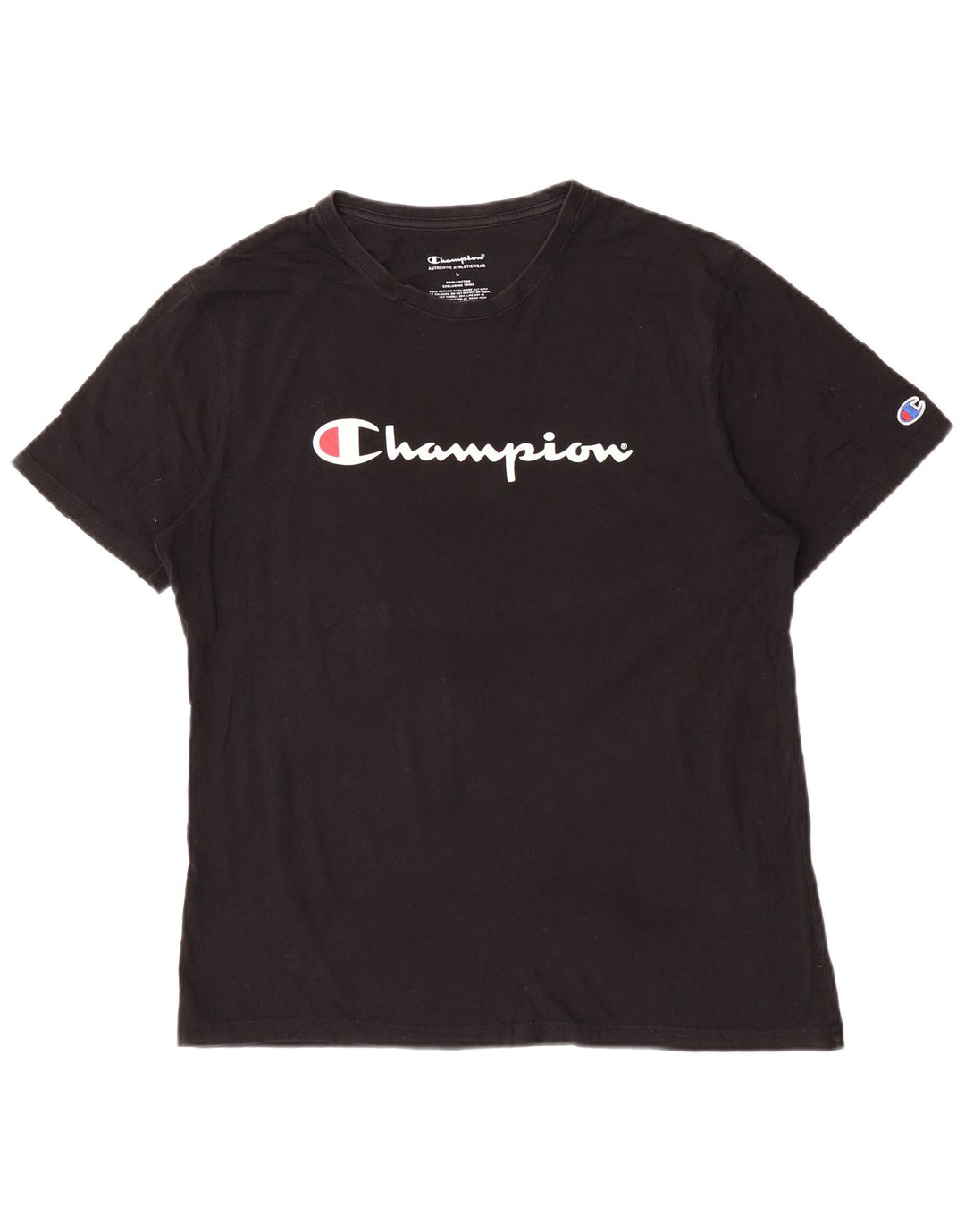 Champion Herre grafisk T-shirt Top Stor sort bomuld