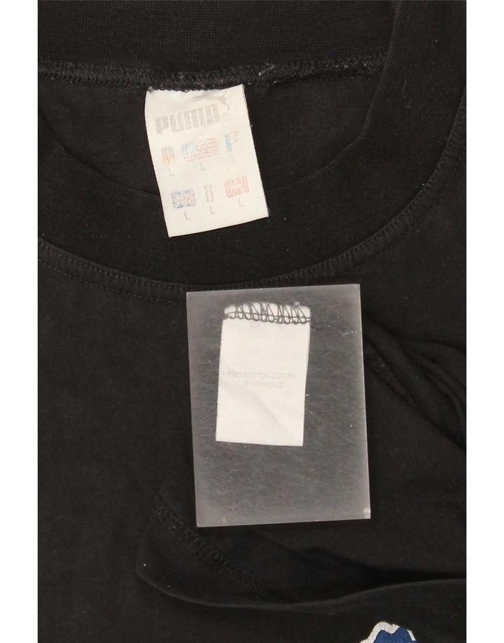 Puma Herre Grafisk T-Shirt Top Stor Sort Bomuld
