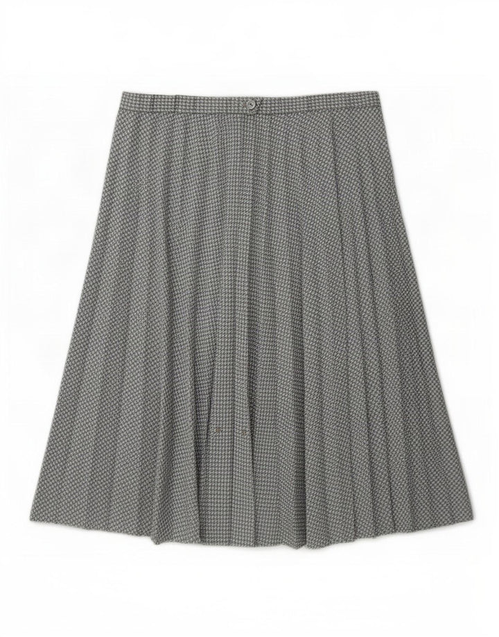 Vintage plisseret nederdel til kvinder W30 Medium Grey Houndstooth