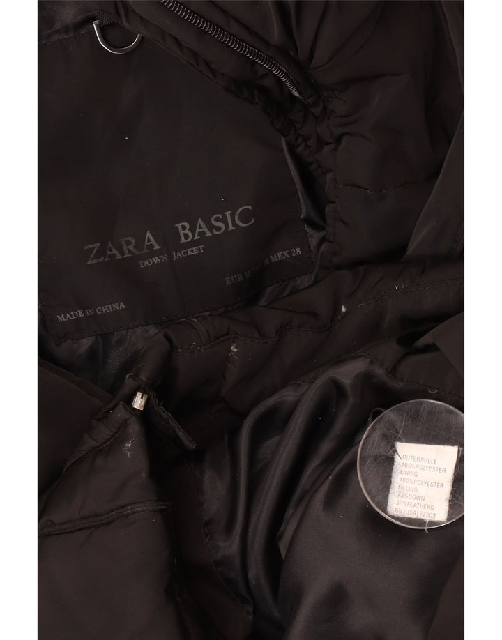 Zara Dame Polstret Jakke UK 14 Medium Sort Polyester