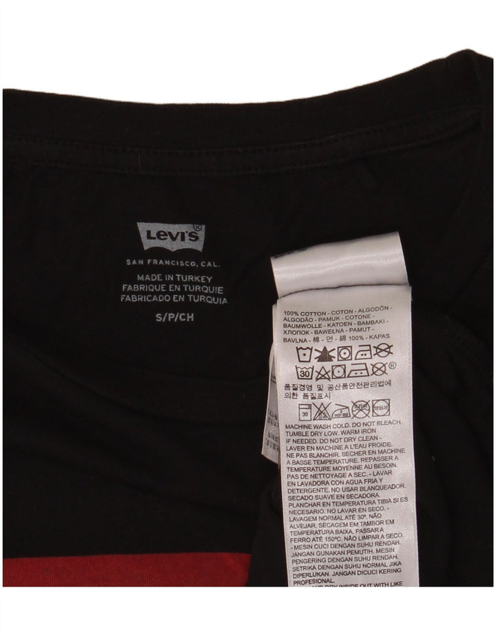 LEVI'S Grafisk T-shirt top til kvinder UK 12 Lille sort bomuld
