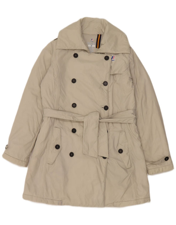 K-Way Womens Trench Coat UK 10 Small Grå Nylon