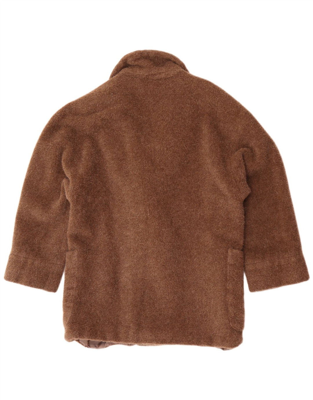 Novelli Dame Oversized Dobbeltradet Frakke EU 36 Lille Brun Uld