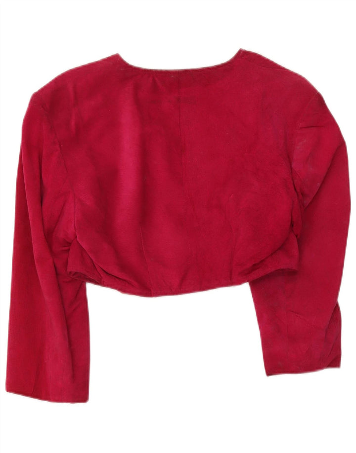 Vintage dame 3/4 ærmet Bolero jakke UK 12 Medium Rød