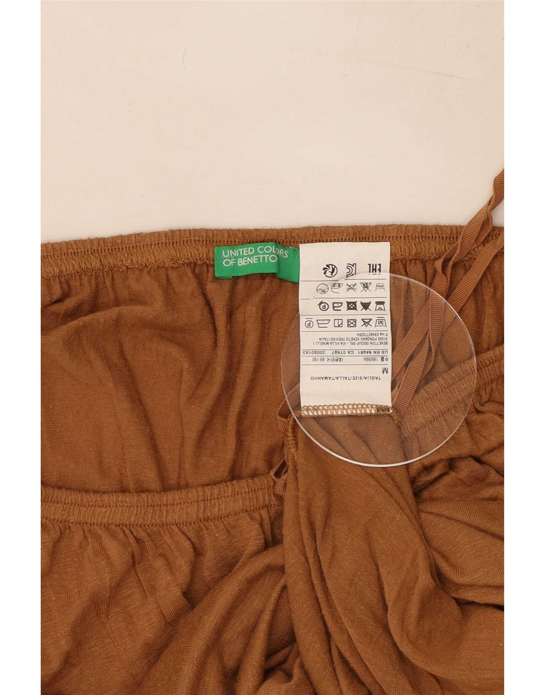 Benetton Womens Oversized Off Shoulder Top UK 14 Medium Beige Viscose