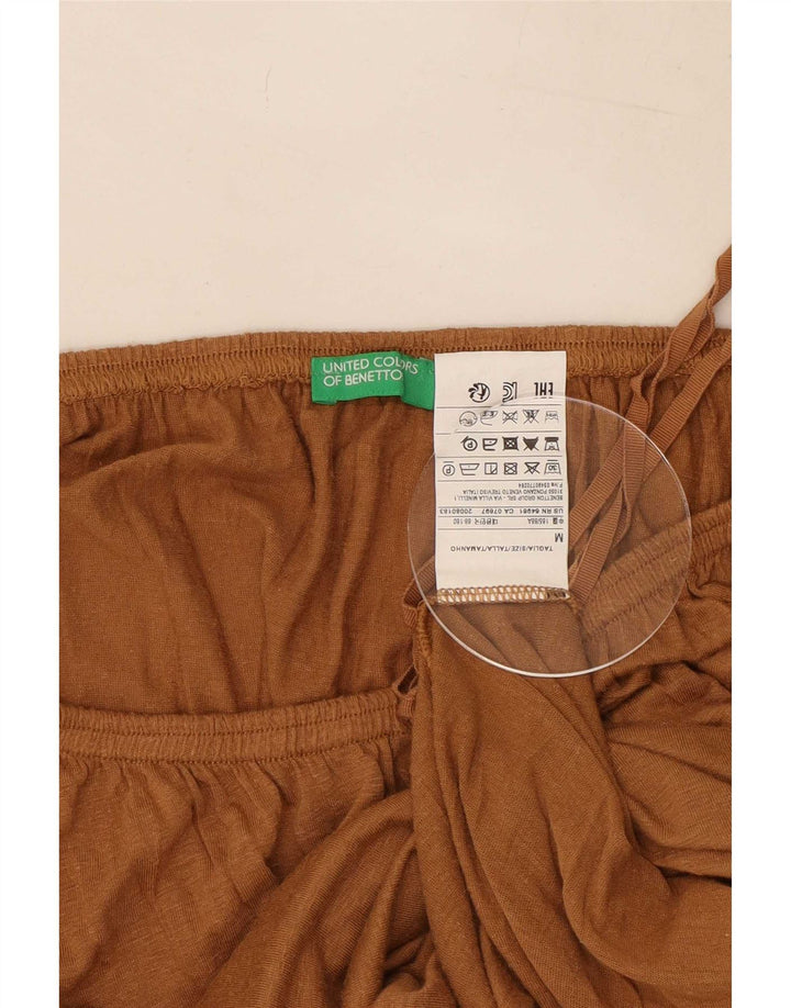 Benetton Womens Oversized Off Shoulder Top UK 14 Medium Beige Viscose