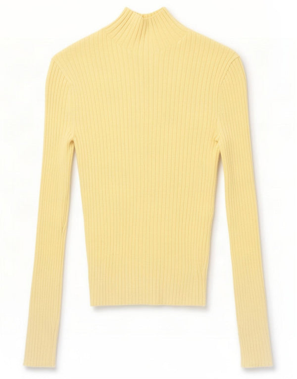 Zara Womens Crop Top Long Sleeve UK 8 Small Yellow Viscose