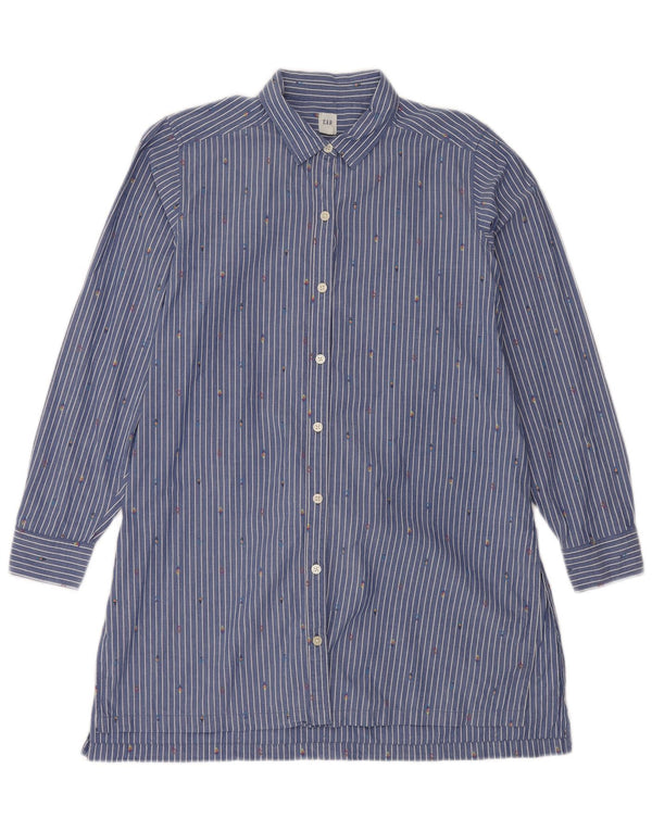 GAP Womens Shirt Dress UK 14 Medium Blue Pinstripe Cotton
