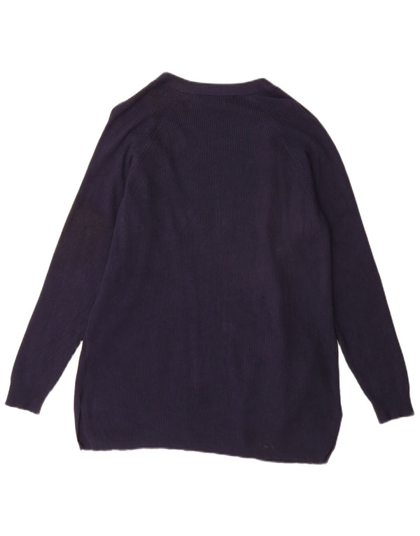 Marks & Spencer Dame Longline Cardigan Sweater UK 14 Medium Navy Blue