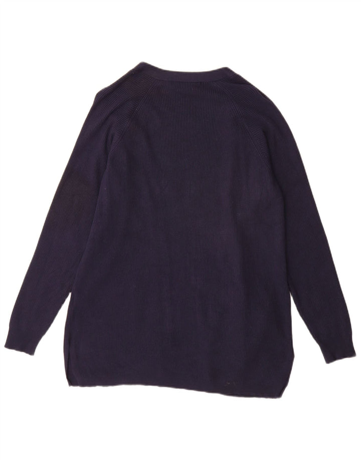 Marks & Spencer Dame Longline Cardigan Sweater UK 14 Medium Navy Blue