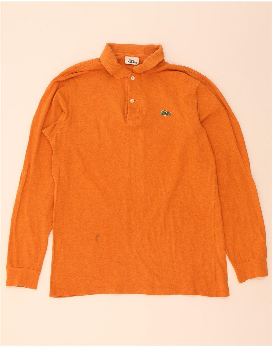 Lacoste Langærmet Poloskjorte til mænd Størrelse 4 Medium Orange Bomuld