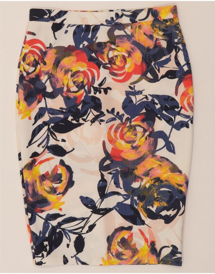 WAREHOUSE Womens Pencil Skirt UK 10 Small W28  Multicoloured Floral Vintage Warehouse and Second-Hand Warehouse from Messina Hembry 