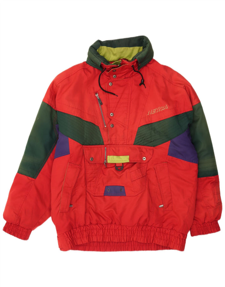 NEVICA Mens Pullover Ski Jacket UK 44 2XL Red Colourblock Polyester