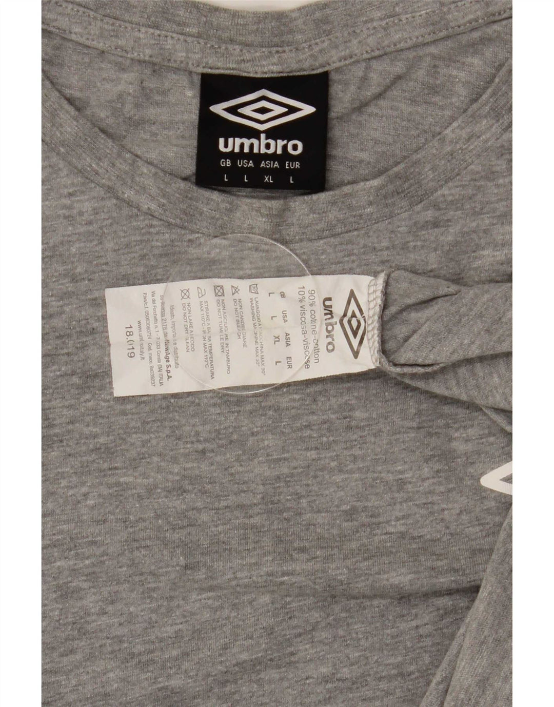 Umbro Herre T-Shirt Top Stor Grå Bomuld