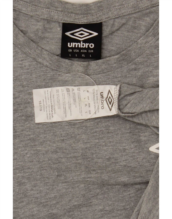 Umbro Herre T-Shirt Top Stor Grå Bomuld