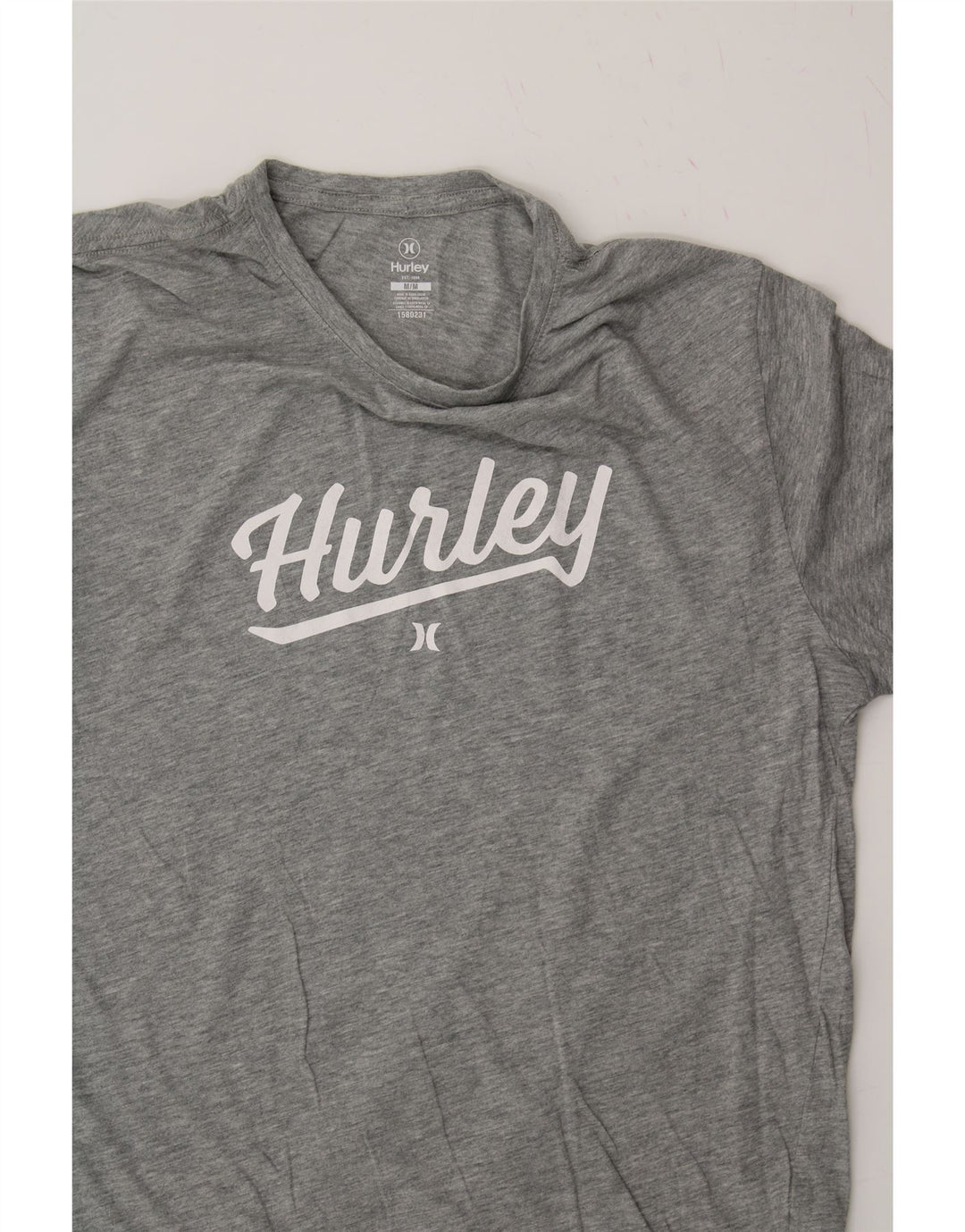 HURLEY Mens Graphic T-Shirt Top Medium Grey Flecked Cotton Vintage Hurley and Second-Hand Hurley from Messina Hembry 