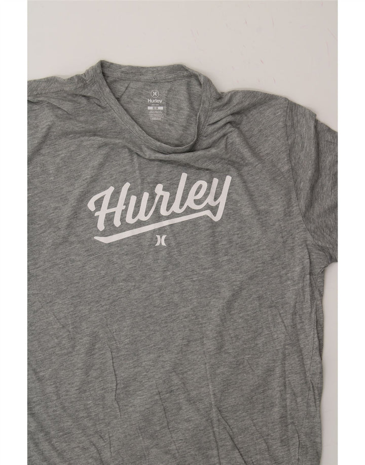 HURLEY Mens Graphic T-Shirt Top Medium Grey Flecked Cotton Vintage Hurley and Second-Hand Hurley from Messina Hembry 