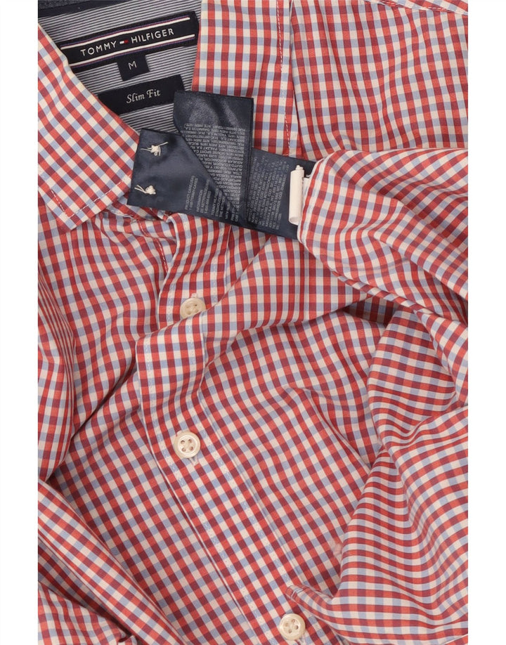 TOMMY HILFIGER Herre Slim Fit skjorte Medium Rød Gingham Bomuld