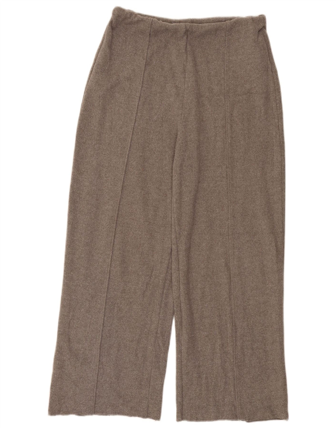 Zara kvinders højtaljede brede ben bukser UK 14 mellemgrå polyester