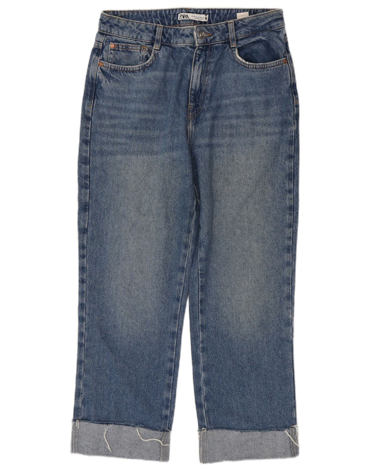 Zara Dame Straight Jeans EU 38 Small W28 L26 Blå Bomuld