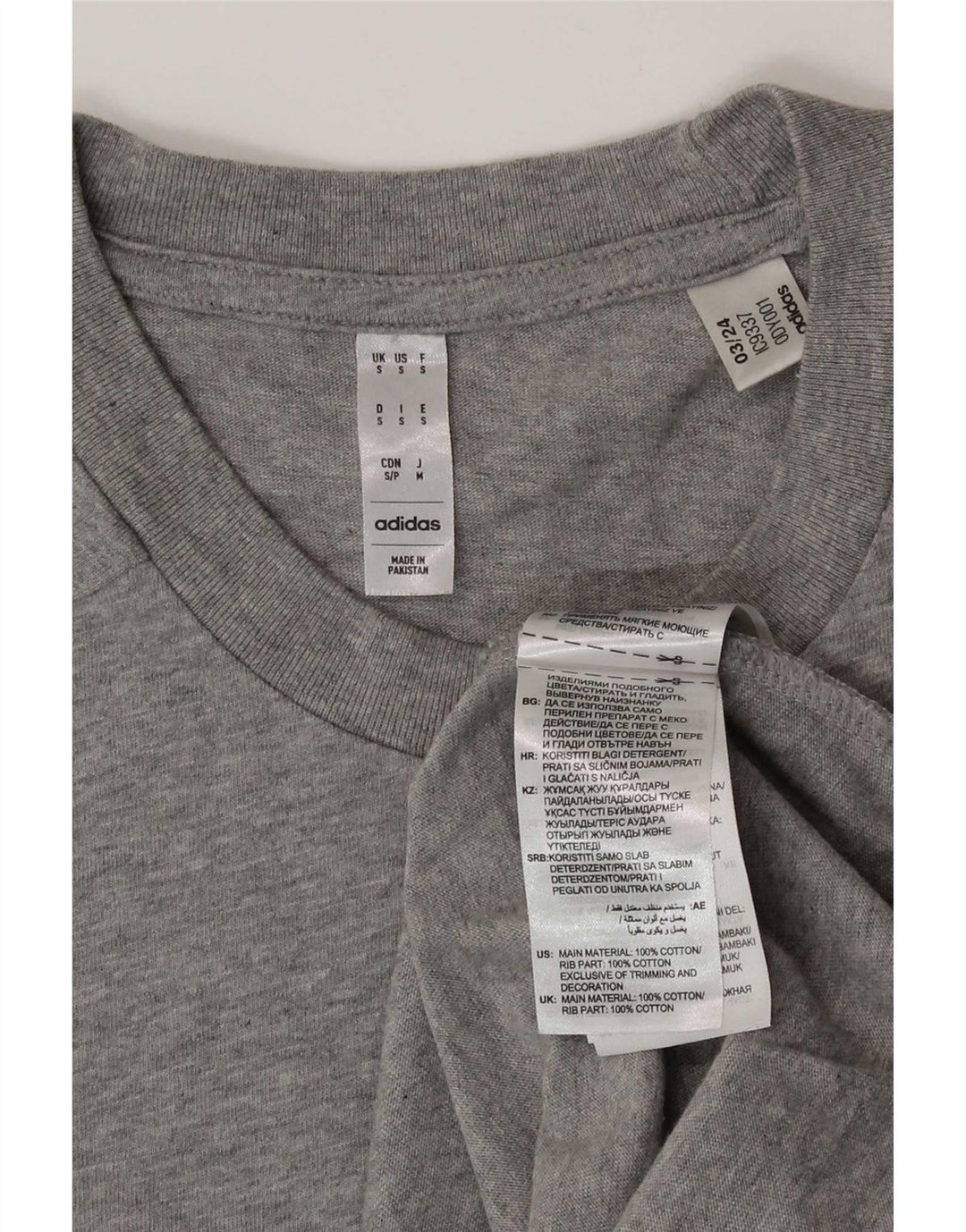 Adidas Herre T-Shirt Top Lille Grå Bomuld