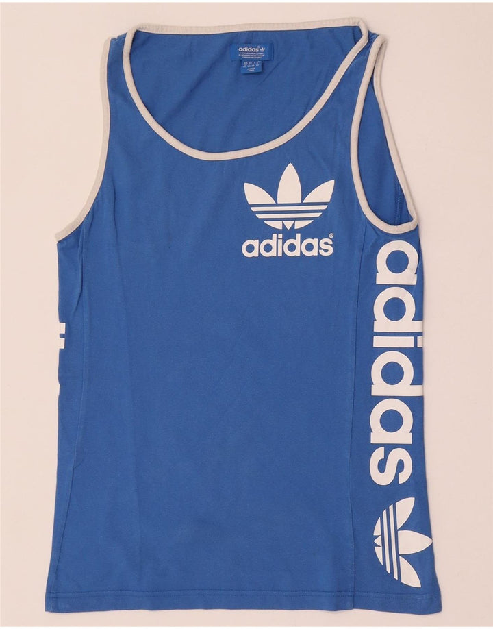 Adidas Herre grafisk vest Top XS Blå bomuld