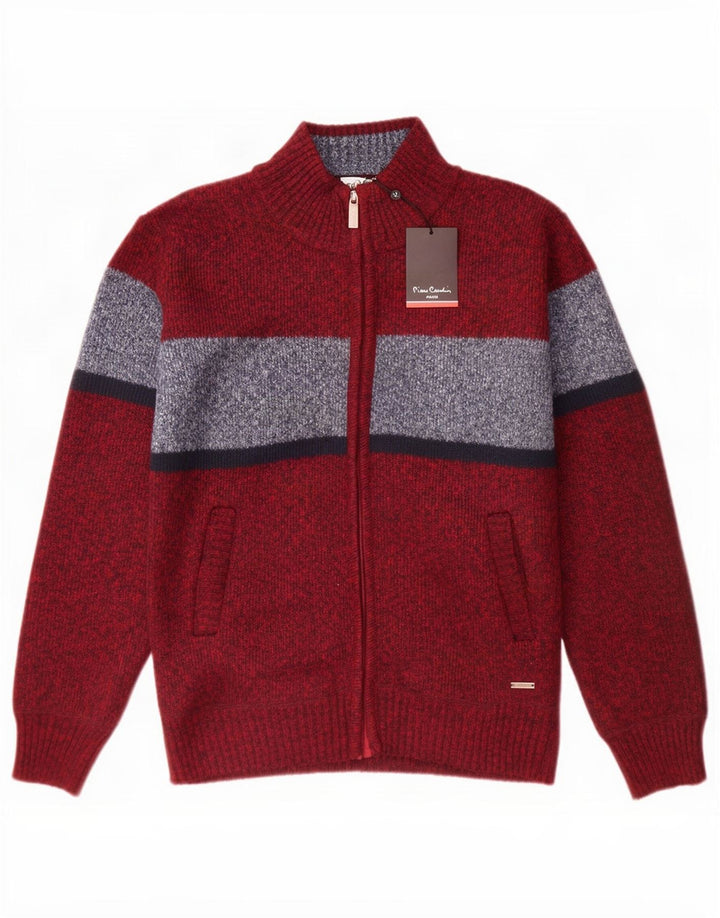 Pierre Cardin Herre Cardigan Sweater Lille Rød Colourblock Polyester