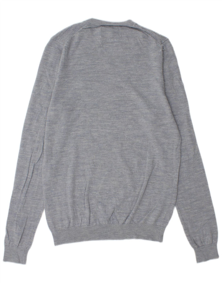 Marks & Spencer Herre V-hals sweater Small Blue Flecked Merino Wool