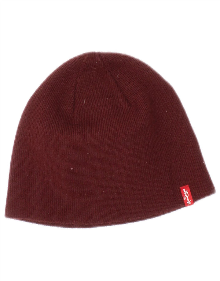 Levi's Dame Beanie Hat Small/Medium Burgundy Akryl