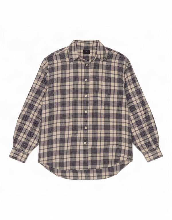 Ermenegildo Zegna Herre Flanelskjorte Lille Blå Plaid
