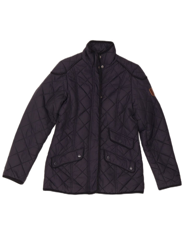 Puffa Quiltet jakke til kvinder UK 6 XS Marineblå polyamid