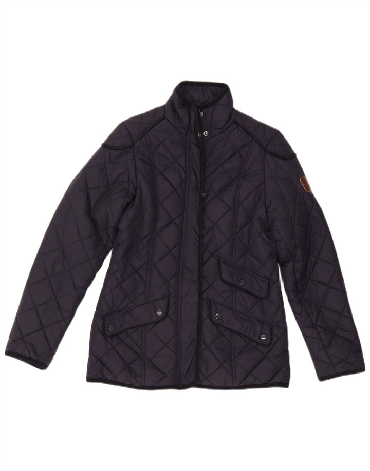 Puffa Quiltet jakke til kvinder UK 6 XS Marineblå polyamid