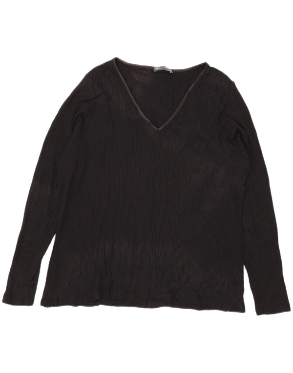 Marks & Spencer Dame Top Langærmet UK 24 4XL Sort Viscose
